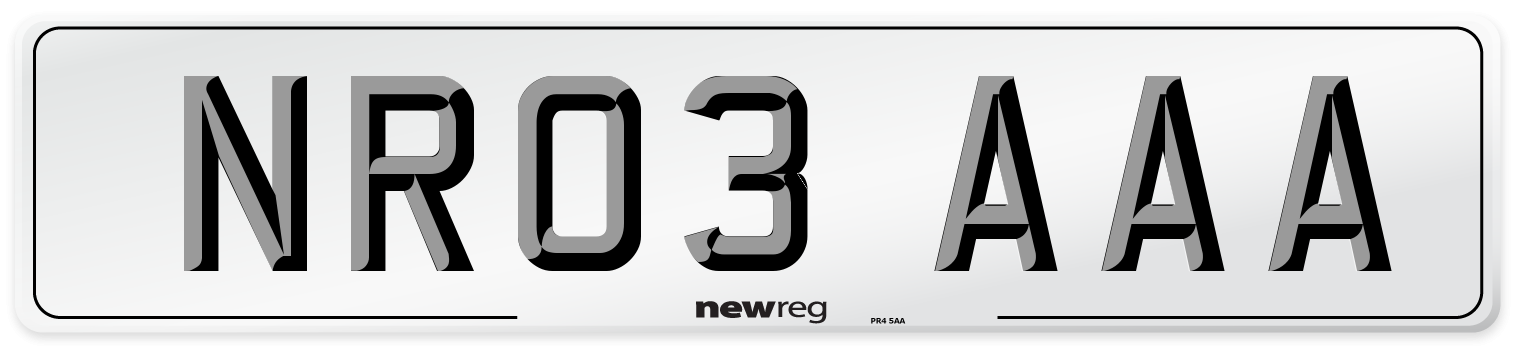 NR03 AAA Number Plate from New Reg